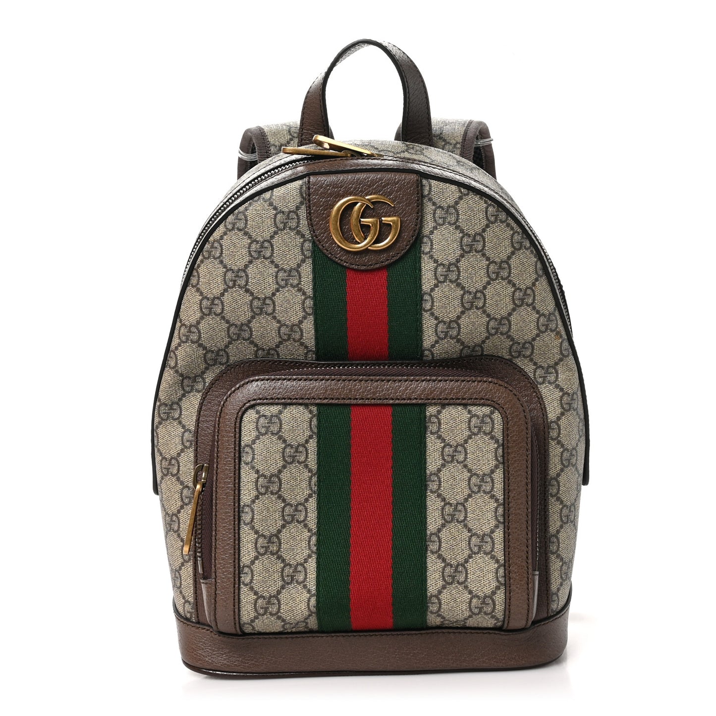 GG Supreme Monogram Calfskin Web Small Ophidia Day Backpack Beige Ebony New Acero