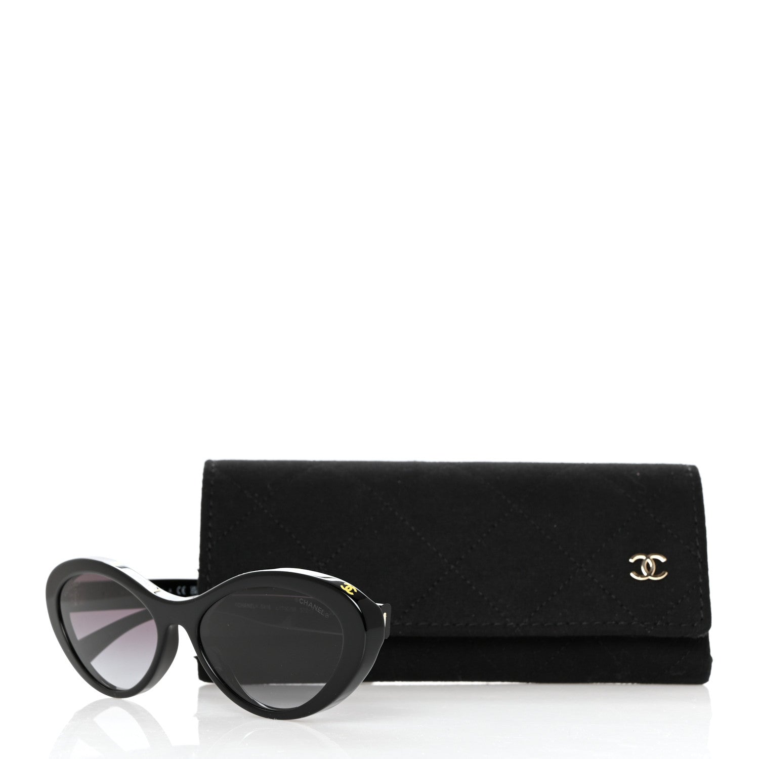 Chanel Acetate Oval Sunglasses 5416 Black Yellow 8 of 8