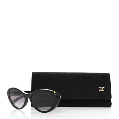 Chanel Acetate Oval Sunglasses 5416 Black Yellow 8 of 8