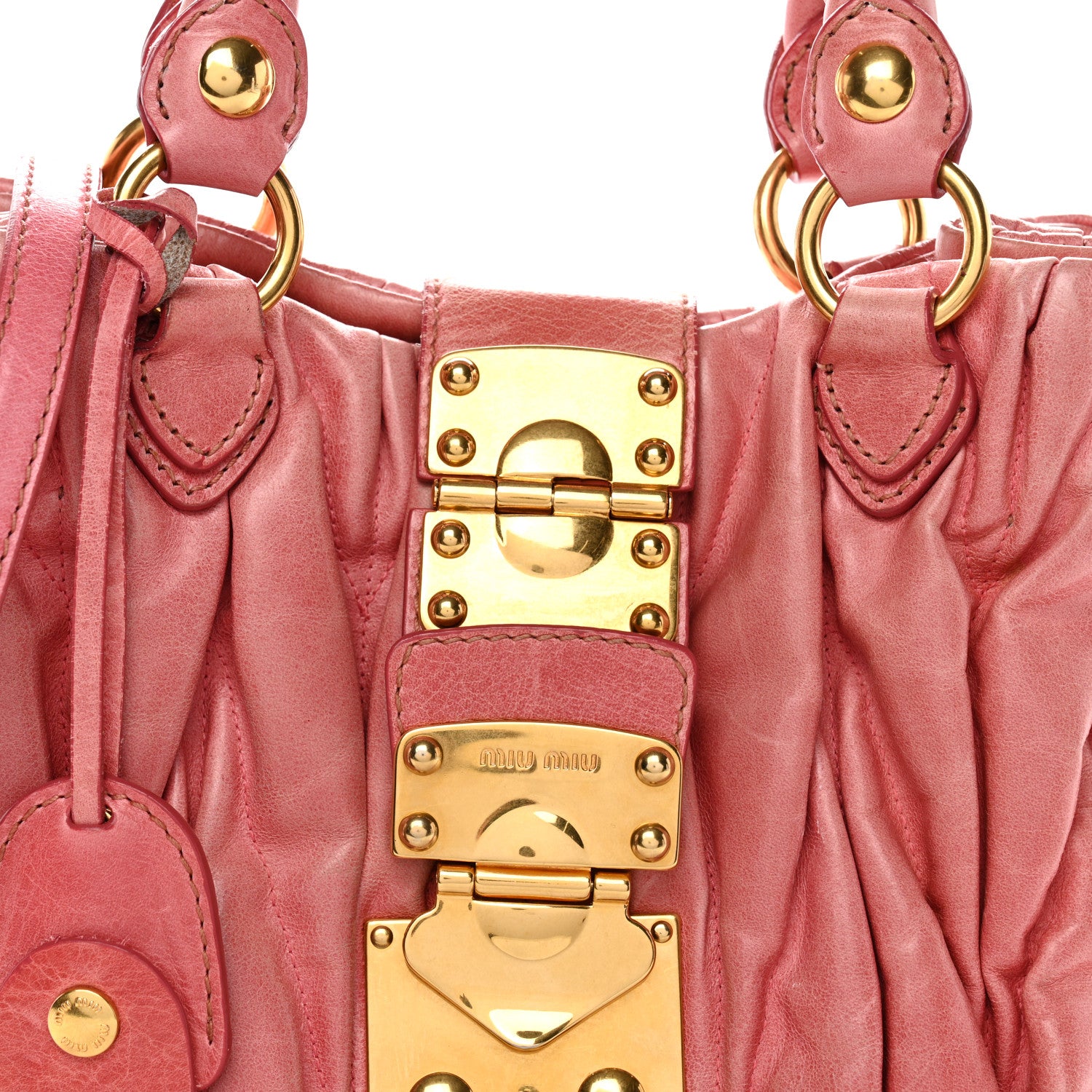 Miu Miu Nappa Matelasse Lux Coffer Hobo Begonia 8 of 15