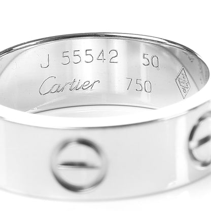 Cartier 18K White Gold 5.5mm LOVE Ring 50 5.25 4 of 5