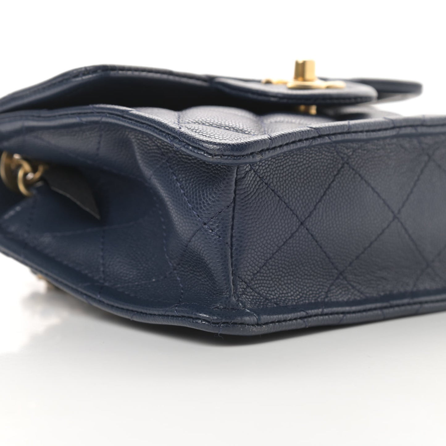 Caviar Quilted Mini Sweet Classic Flap Navy Blue