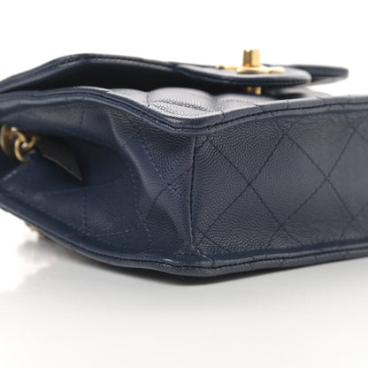 Chanel Caviar Quilted Mini Sweet Classic Flap Navy Blue 9 of 10