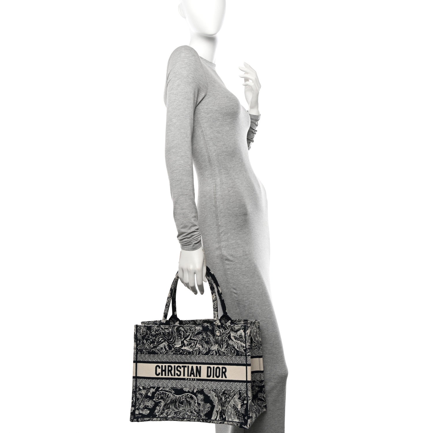 Christian Dior Canvas Embroidered Medium Dioriviera Toile De Jouy Reverse Book Tote Blue 2 of 14