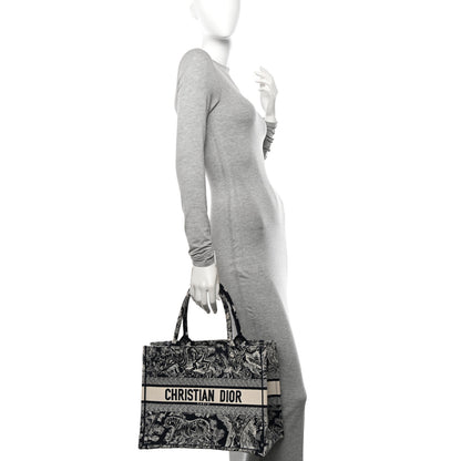 Christian Dior Canvas Embroidered Medium Dioriviera Toile De Jouy Reverse Book Tote Blue 2 of 14