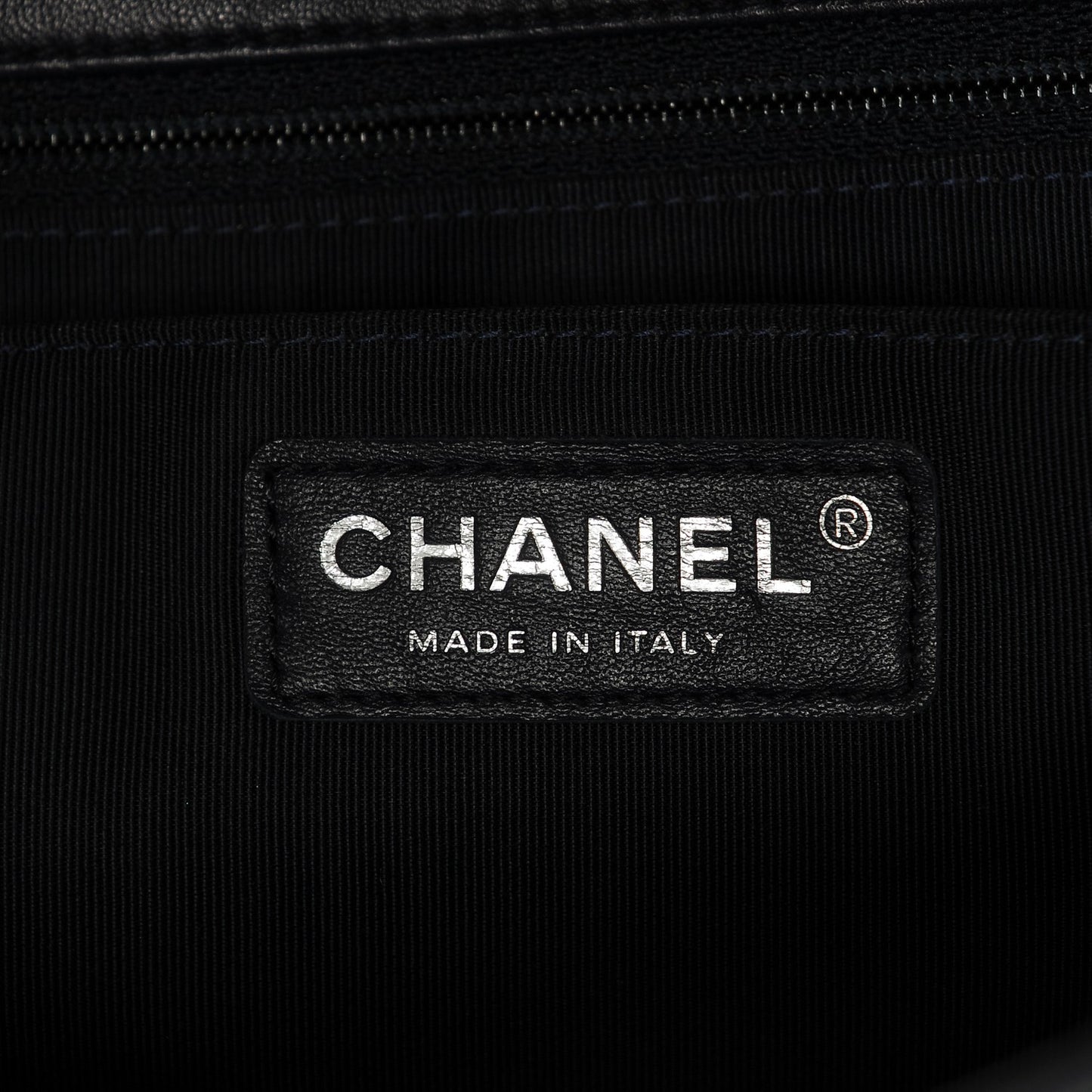 Calfskin Quilted Bi-Color Jumbo Flap Blue Black