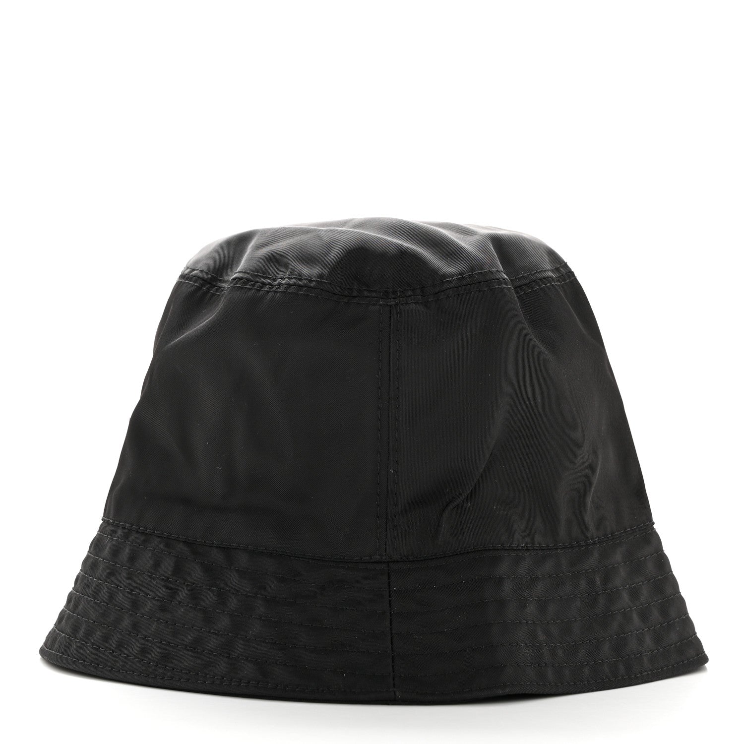 Prada Re-Nylon Metal Triangle Logo Womens Bucket Hat M Black 4 of 9