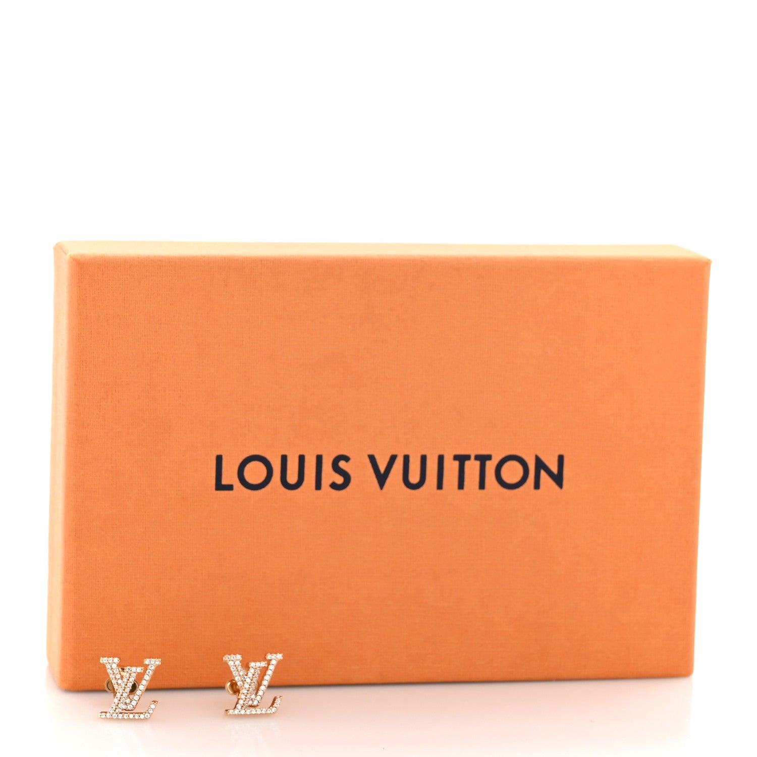 Louis Vuitton Metal Crystal LV Iconic Earrings Gold 6 of 6
