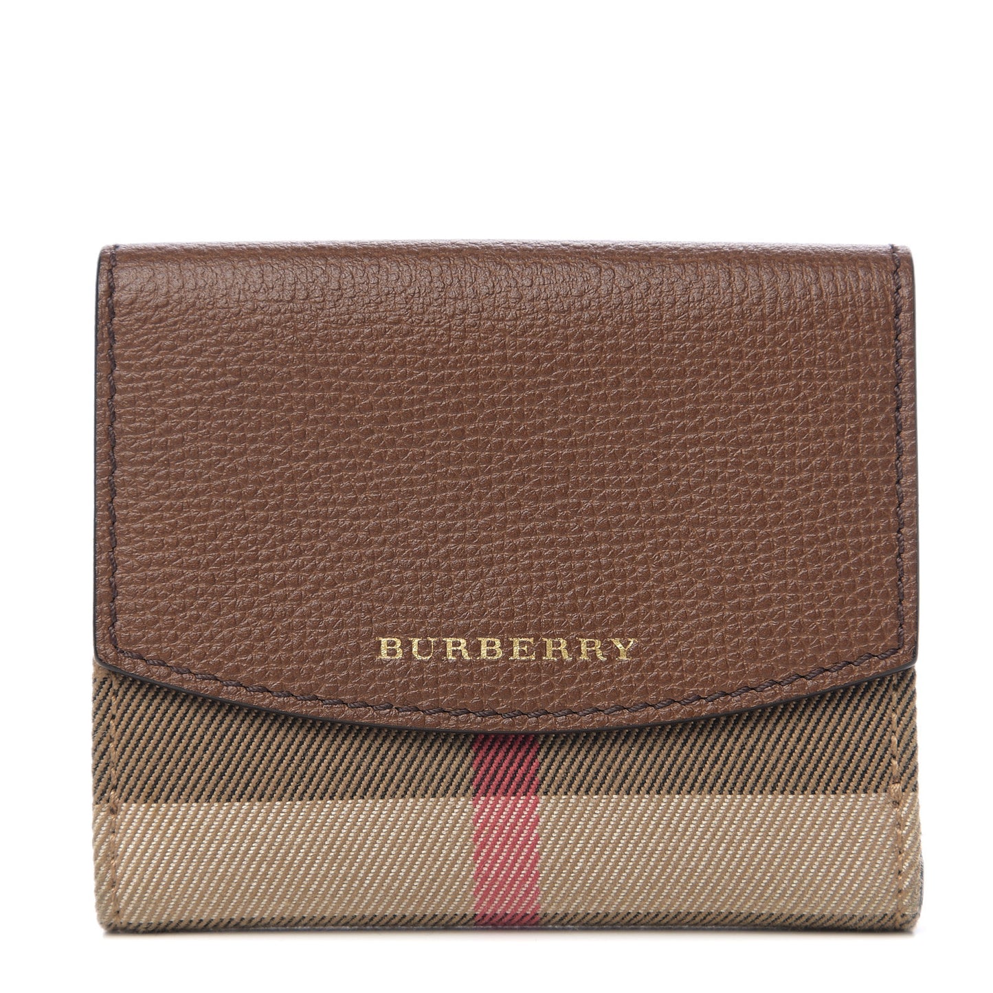 House Check Luna French Wallet Brown