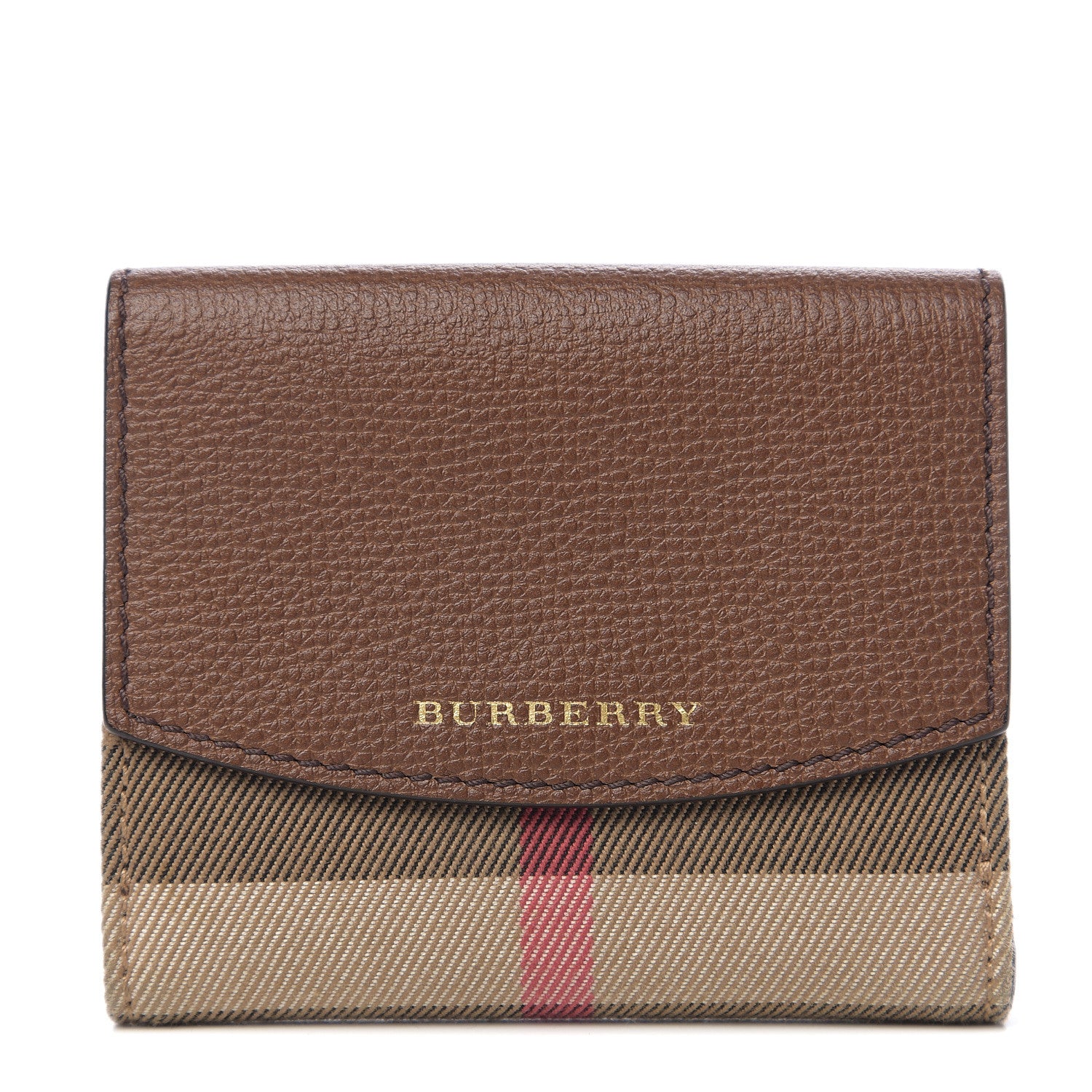 Burberry House Check Luna French Wallet Brown 1 of 5