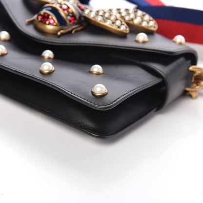 Gucci Nappa Pearl Studded Mini Queen Margaret Broadway Shoulder Bag Black 9 of 10