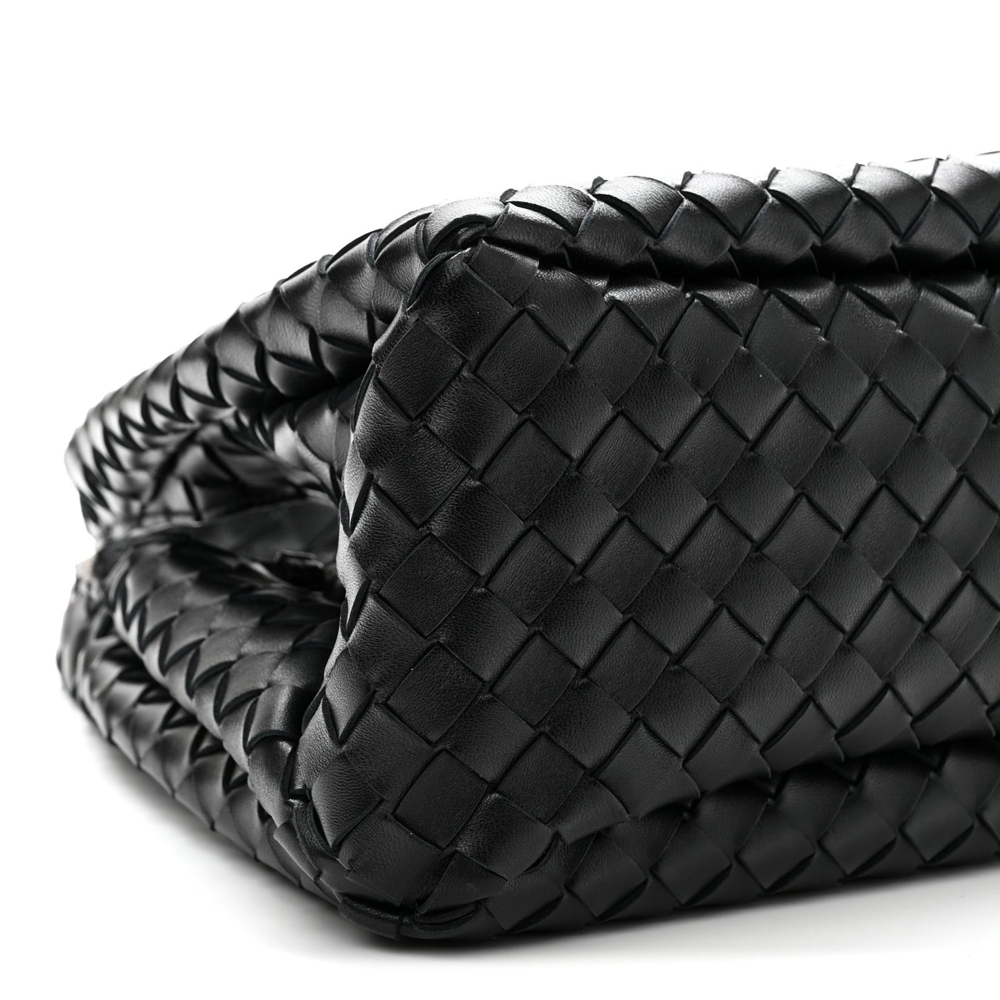 Nappa Intrecciato Small Campana Shoulder Bag Black