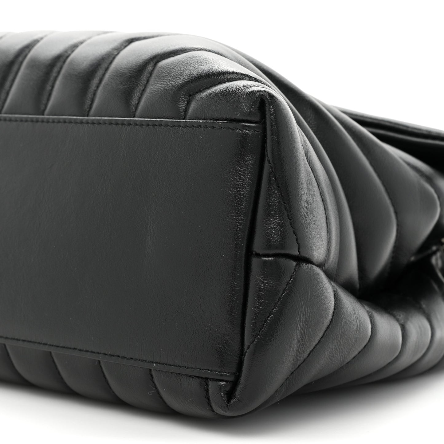 Calfskin Y Quilted Monogram Medium Loulou Chain Satchel Black