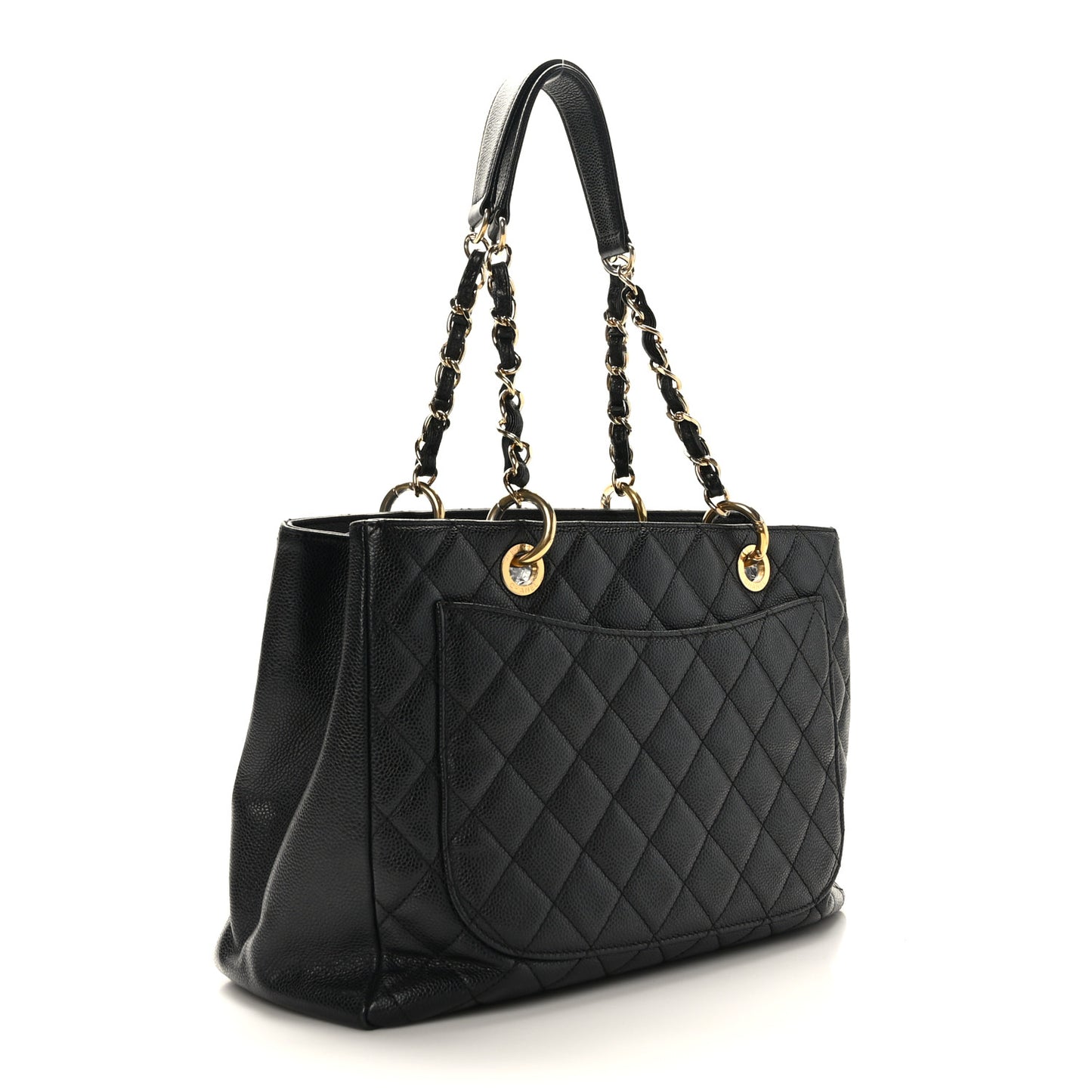 Caviar Quilted Grand Shopping Tote GST Black