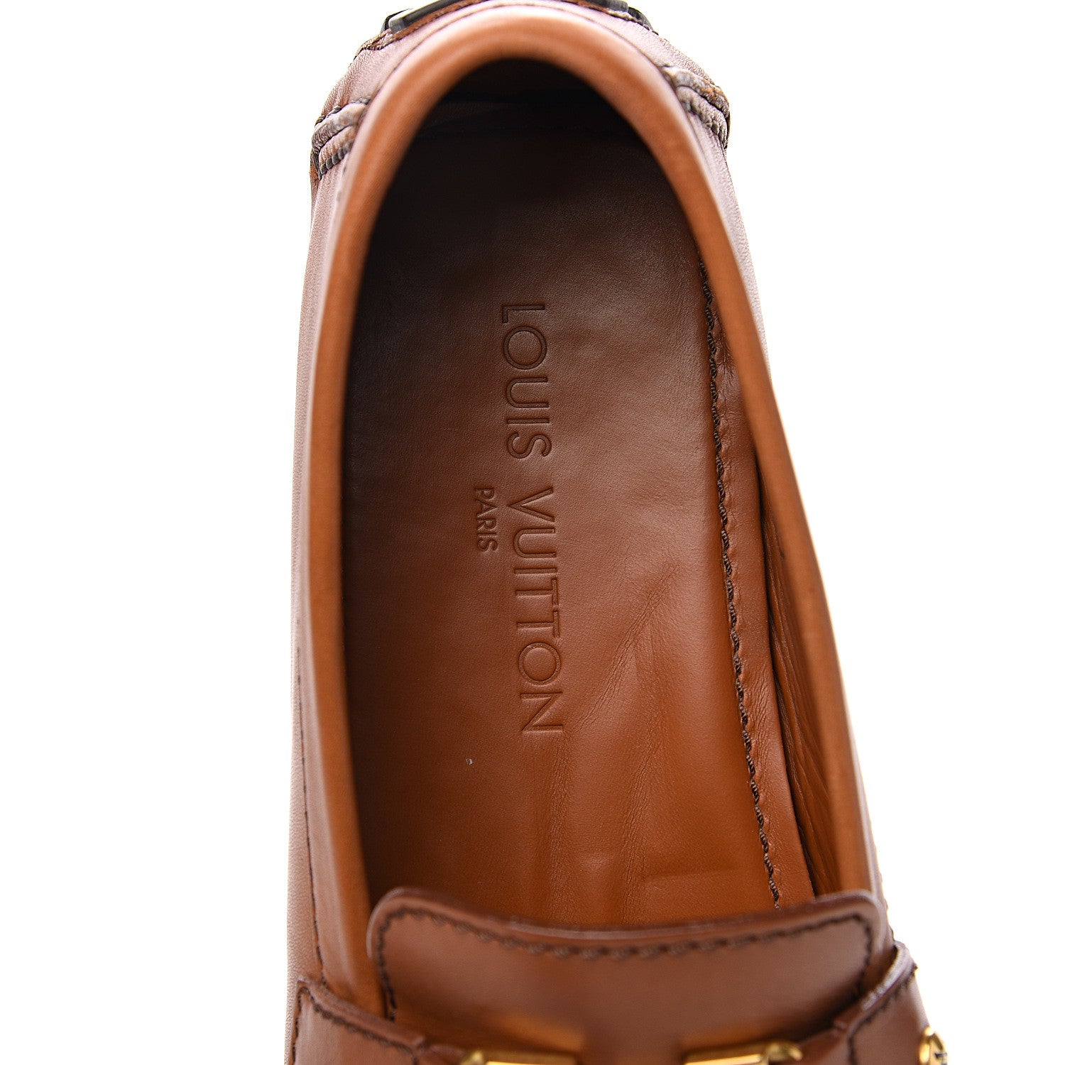 Louis Vuitton Calfskin Monte Carlo Moccasin Loafers 8 Cognac 5 of 10
