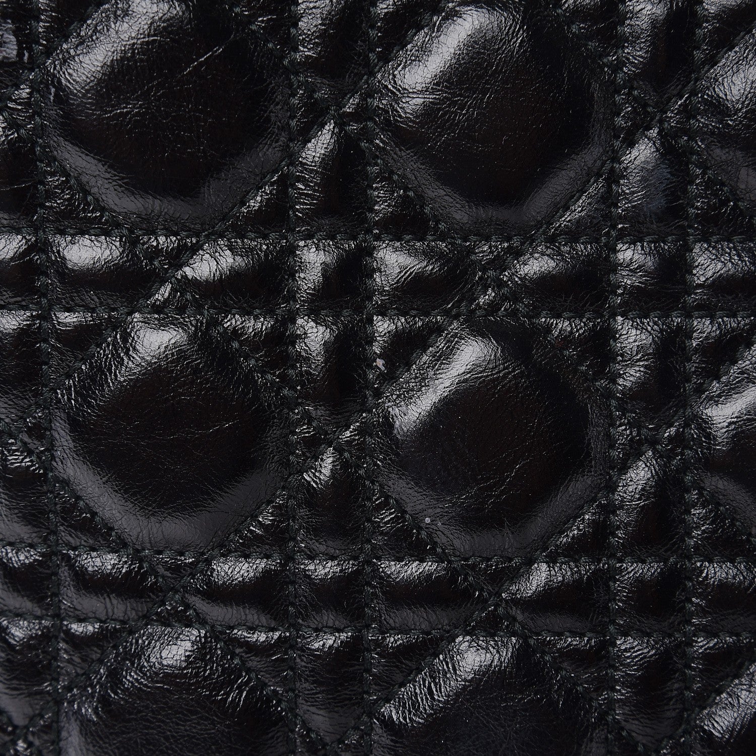 Christian Dior Crinkled Patent Cannage Large Lady Dior Black 10 of 11