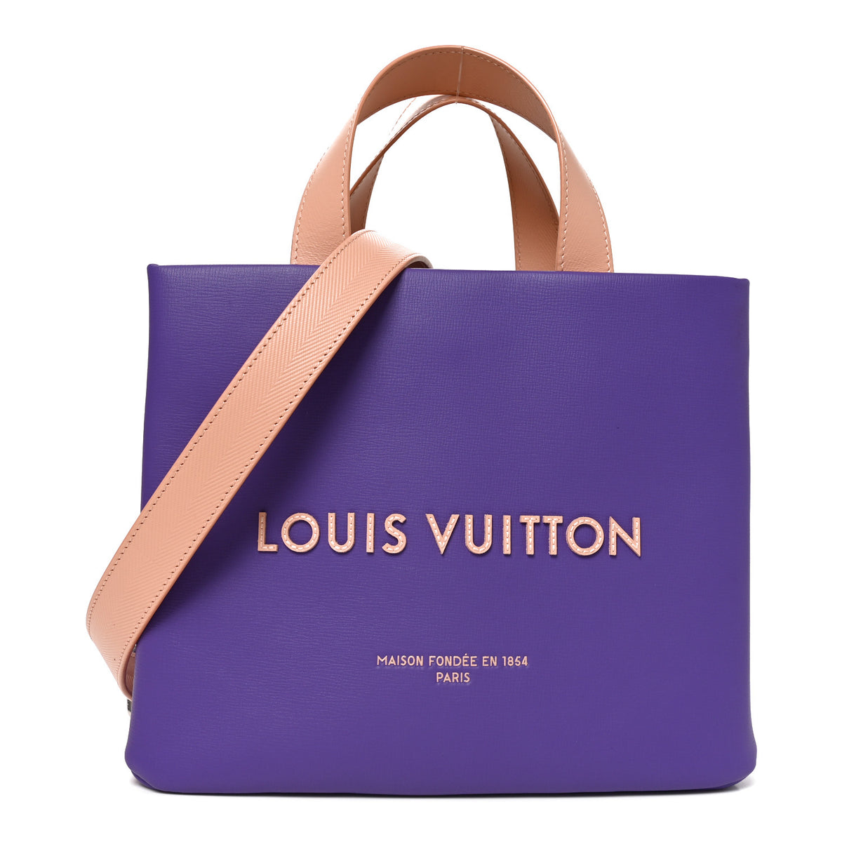 Calfskin Mini Shopper Tote Purple