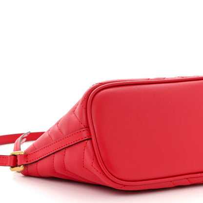 Gucci Calfskin Matelasse Chevron GG Marmont Sling Shoulder Bag Rosso 9 of 10