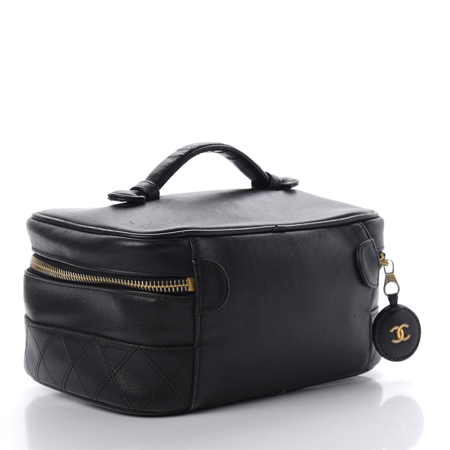 Lambskin Vanity Cosmetic Case Black
