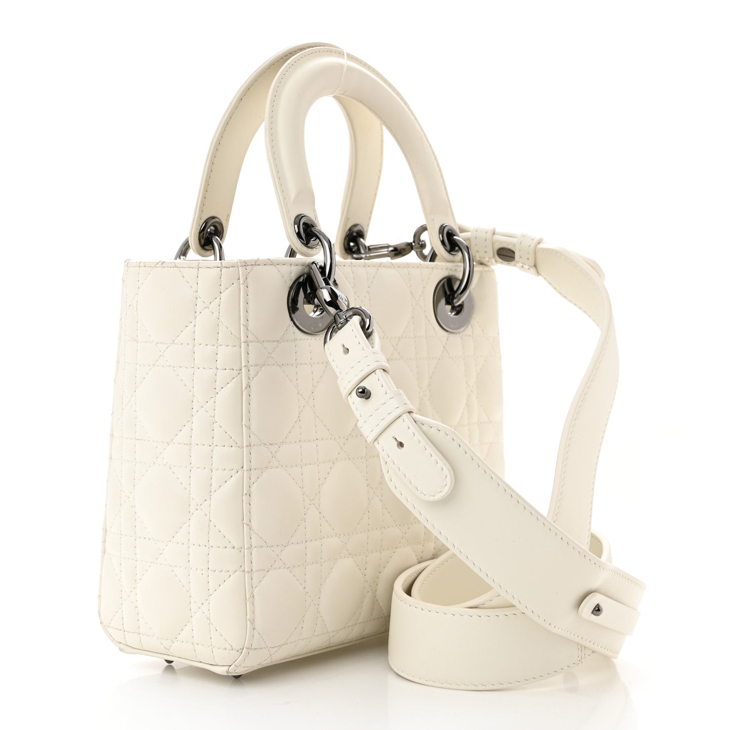 Lambskin Cannage Small My ABCDior Lady Dior White