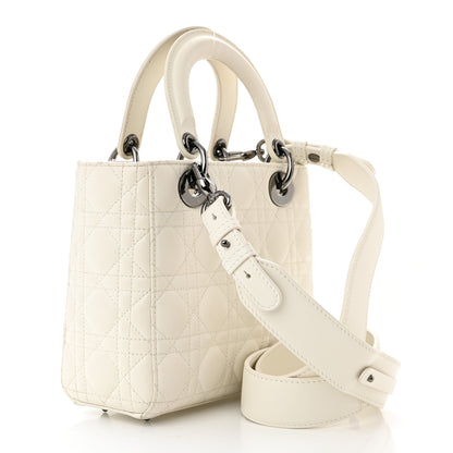 Christian Dior Lambskin Cannage Small My ABCDior Lady Dior White 3 of 14
