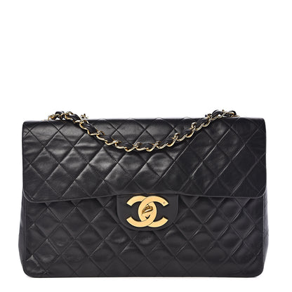 Chanel Lambskin Quilted XL Jumbo Single Flap Black 1 of 13