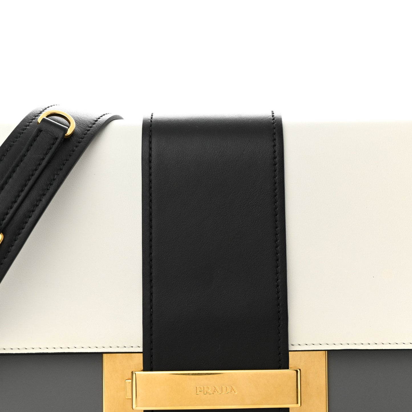 City Calf Ribbon Bag Black Marmo Bianco