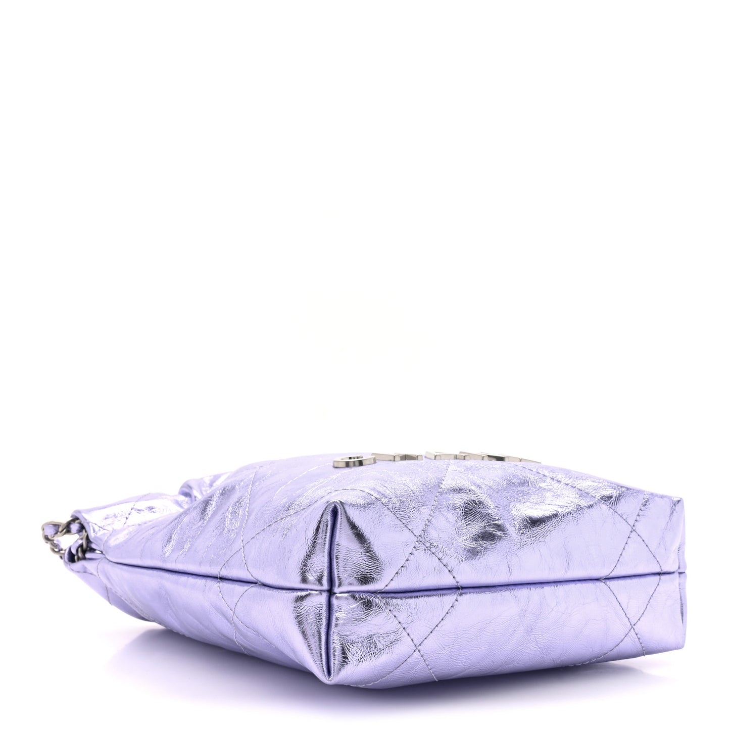 Metallic Calfskin Quilted Mini Chanel 22 Lilac
