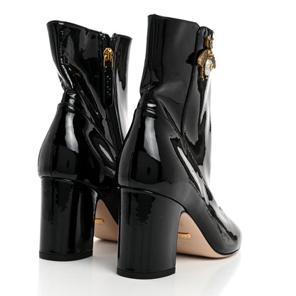 Gucci Patent Calfskin GG Lois Bee Ankle Booties 35.5 Black 4 of 9