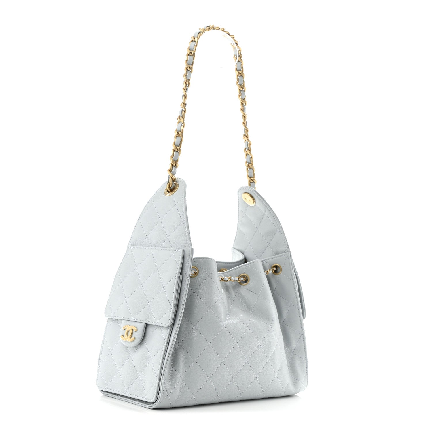 Chanel Caviar Quilted Small Chanel 25 Handbag Light Blue 3 of 11