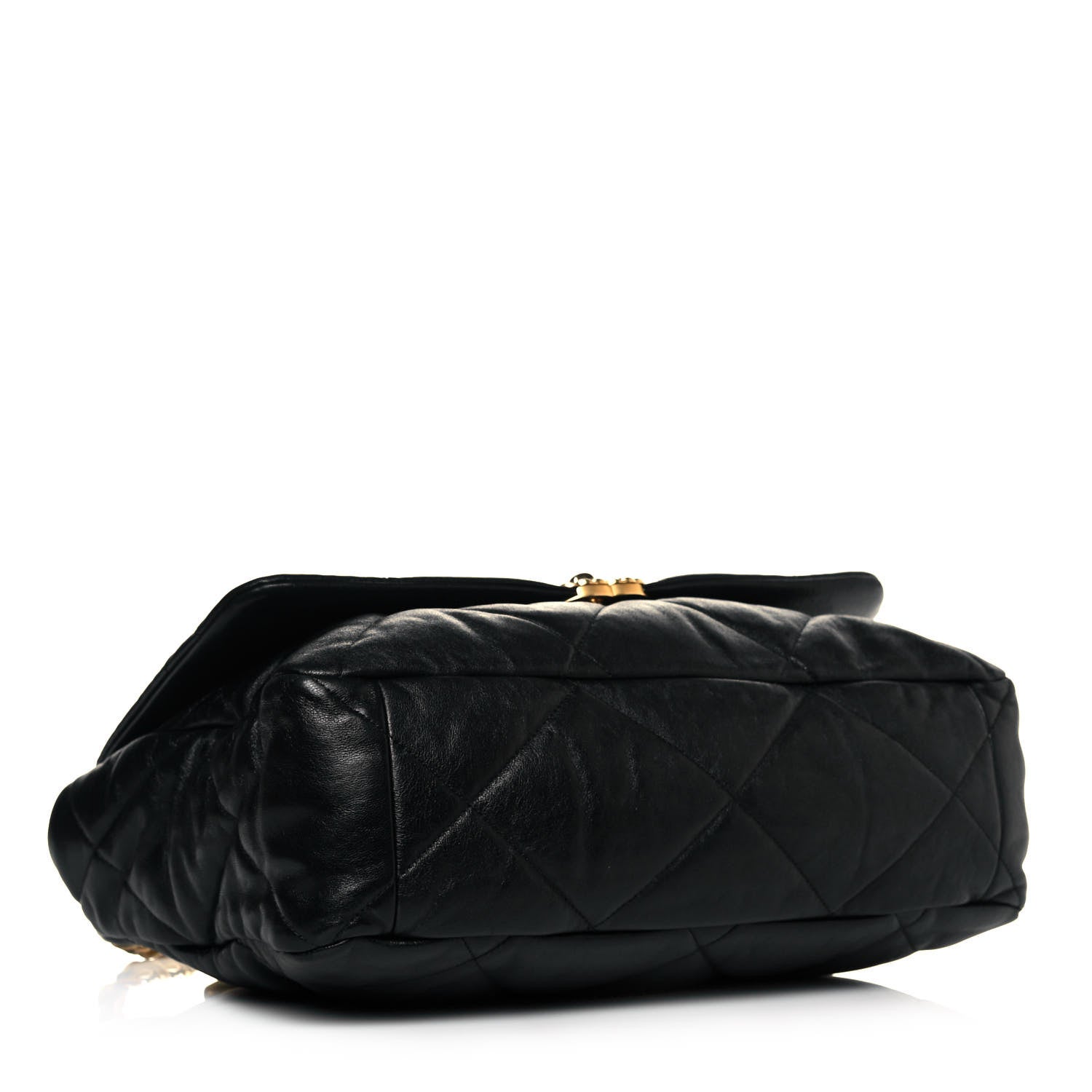 Chanel Shiny Goatskin Quilted Maxi Chanel 19 Flap Black 5 of 14