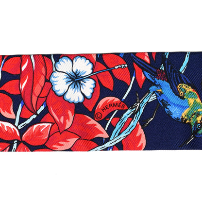 Hermes Silk Jungle Love Twilly Marine Rouge Brun 4 of 4