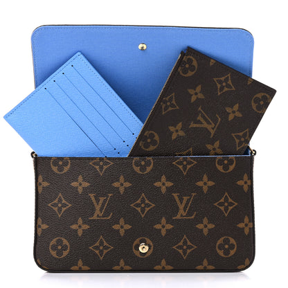 Louis Vuitton Monogram 2021 Christmas Animation China Wall Pochette Felicie Chain Wallet Myosotis Blue 5 of 12
