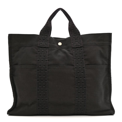Hermes Canvas Herline MM Tote Grey 1 of 12