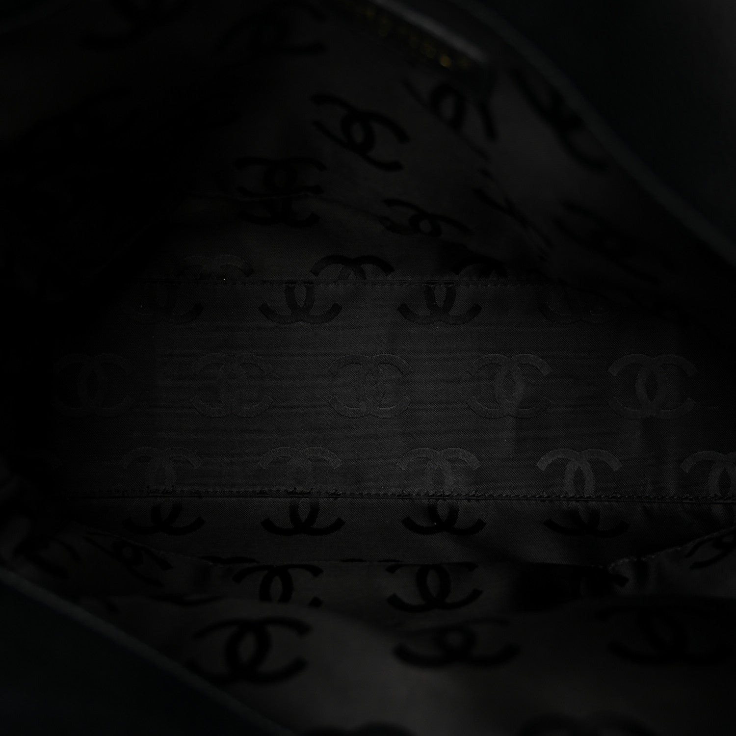 Chanel Caviar CC Stitched Medium Tote Black Black 5 of 10