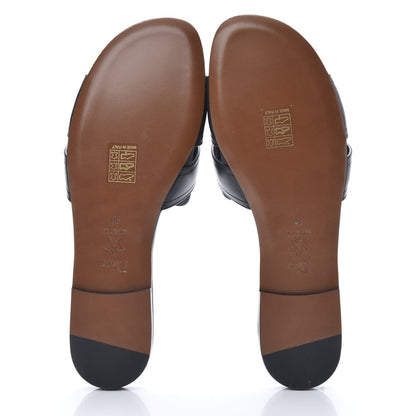 Christian Dior Calfskin 30 Montaigne Flat Slide Sandals 38 Black 5 of 8
