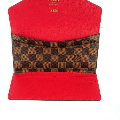 Louis Vuitton Damier Ebene Josephine Wallet Red 9 of 10