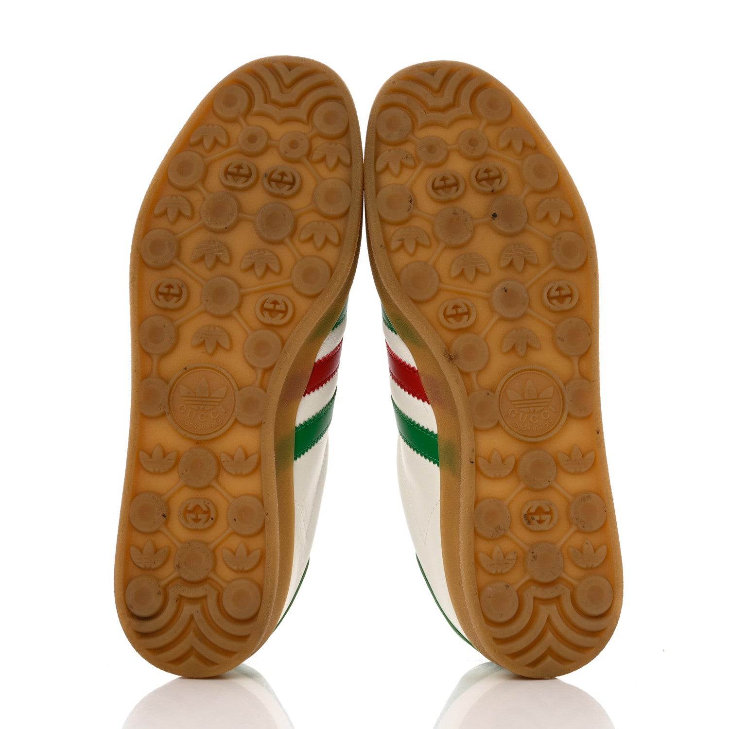 Gucci X ADIDAS Suede Madeira Demetra Mens Gazelle Sneakers 10 Oatmeal White New Shamarock Hibiscus Red 5 of 10