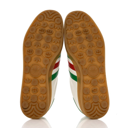Gucci X ADIDAS Suede Madeira Demetra Mens Gazelle Sneakers 10 Oatmeal White New Shamarock Hibiscus Red 5 of 10