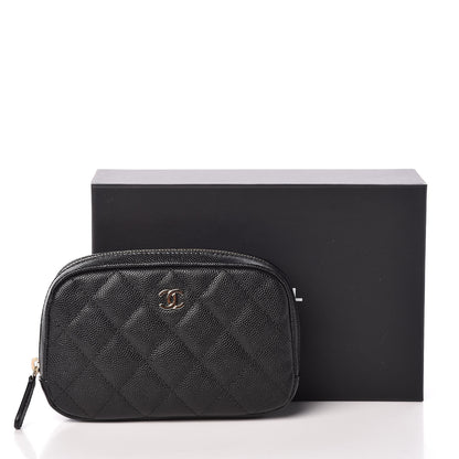 Chanel Caviar Quilted Small Curvy Pouch Cosmetic Case Black 8 of 8