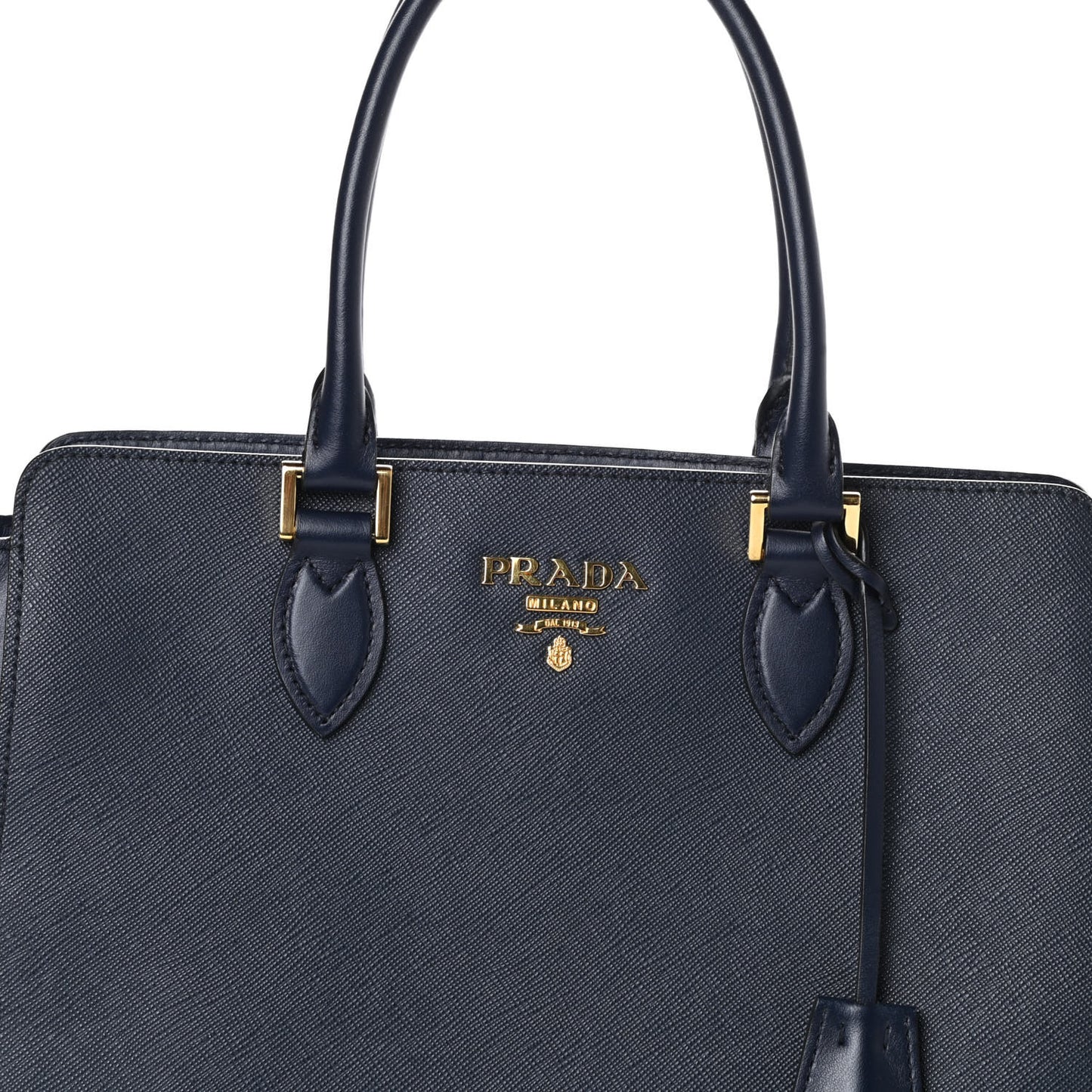 Saffiano Soft Calfskin Small Zippered Tote Black