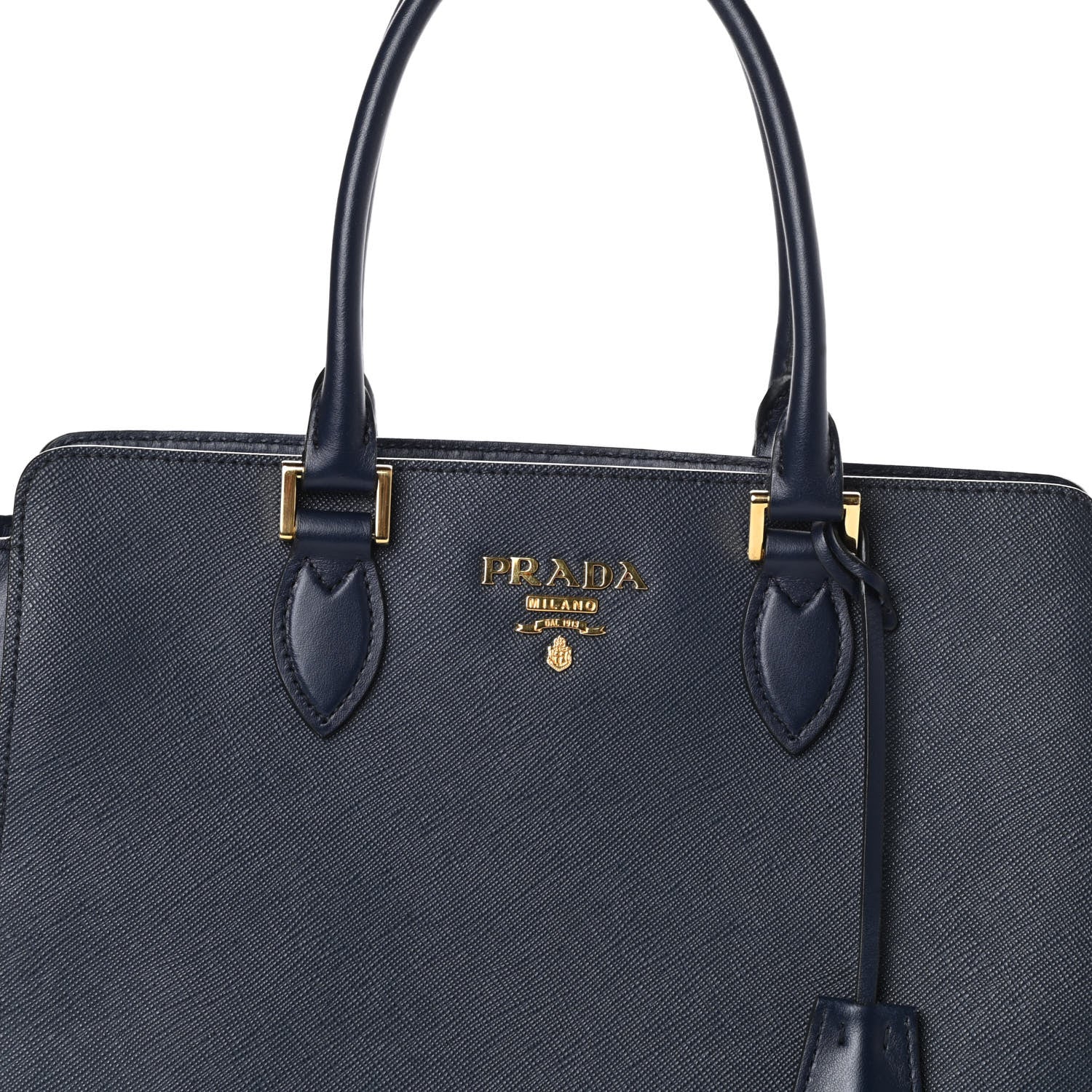 Prada Saffiano Soft Calfskin Small Zippered Tote Black 7 of 9
