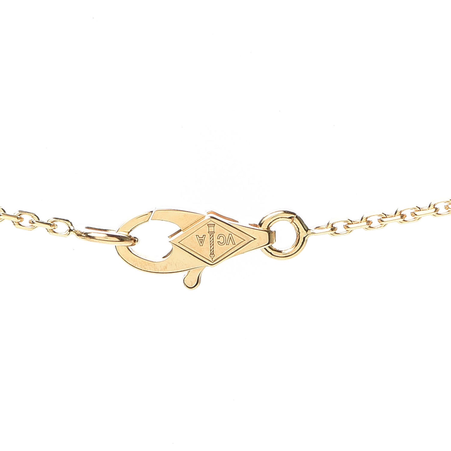 18K Yellow Gold Mother of Pearl Sweet Alhambra Butterfly Pendant Necklace