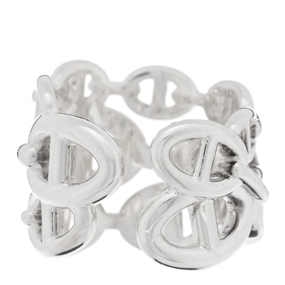Hermes Sterling Silver GM Chaine d'Ancre Enchainee Band Ring 55 7.25 3 of 5