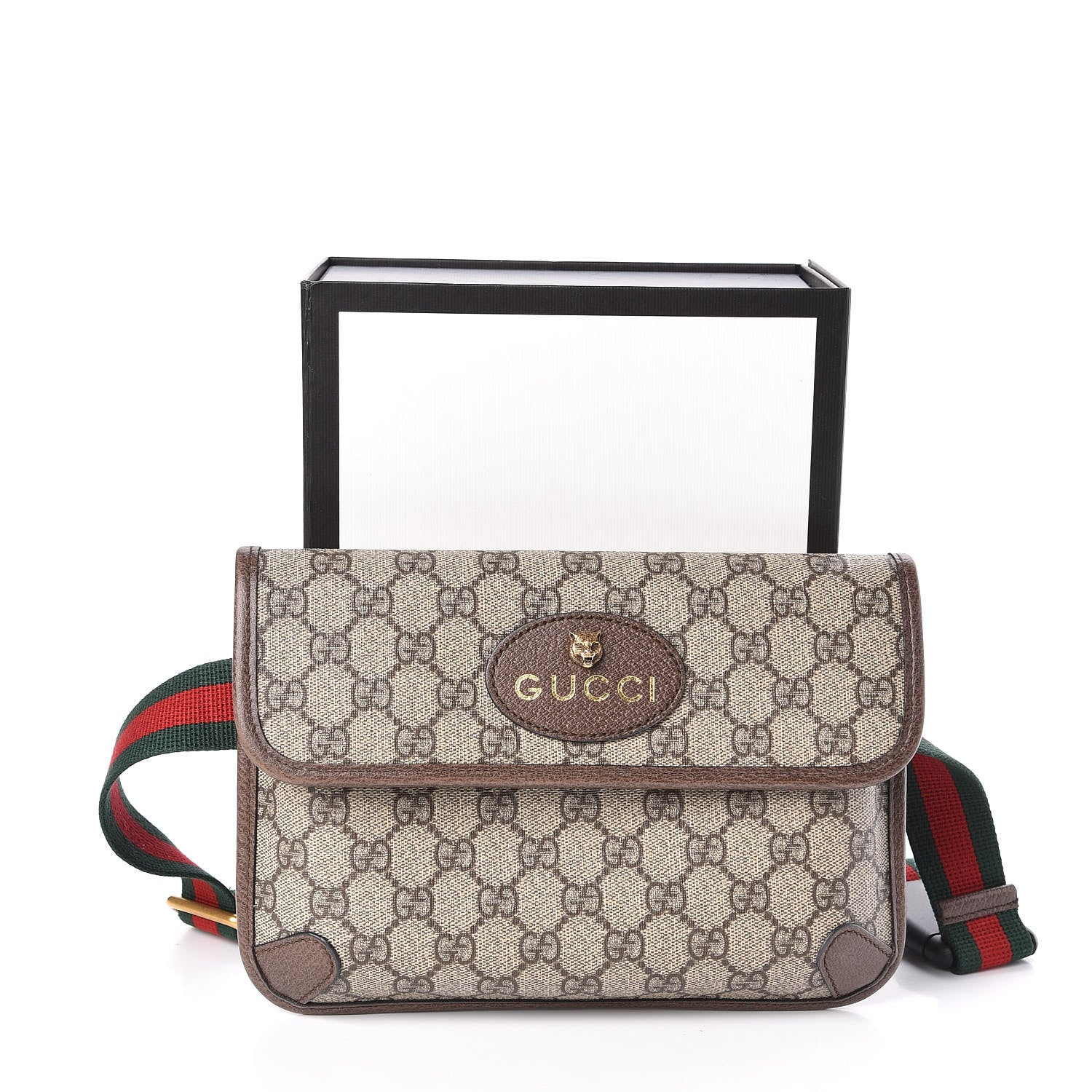 Gucci GG Supreme Monogram Neo Vintage Web Belt Bag Brown 11 of 11