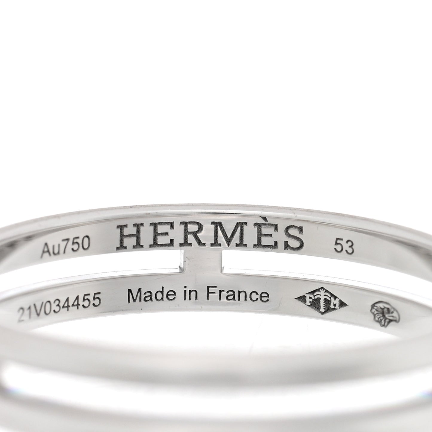 18K White Gold Ariane Wedding Band Ring 53 6.5