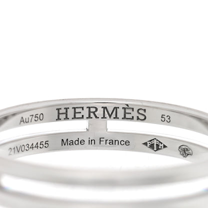 Hermes 18K White Gold Ariane Wedding Band Ring 53 6.5 4 of 4