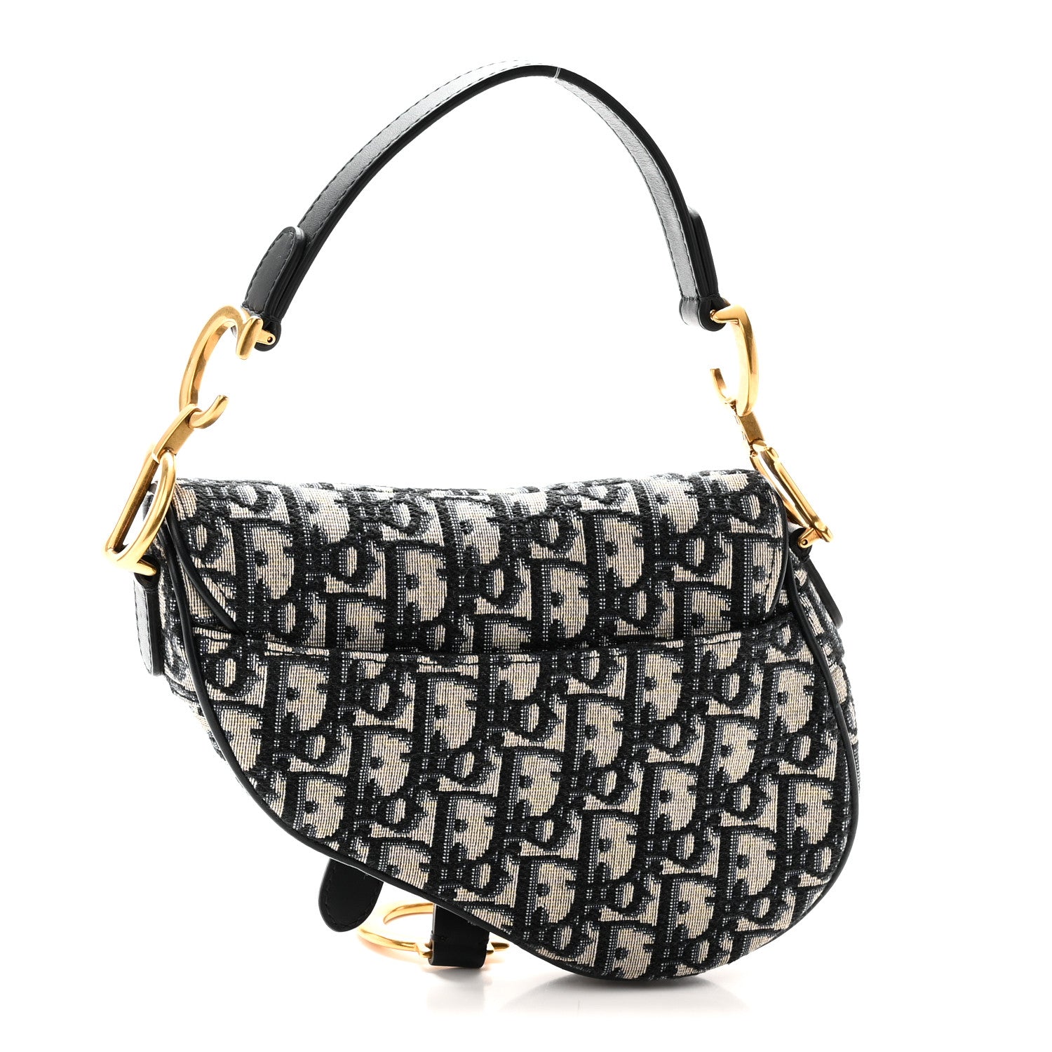 Christian Dior Oblique Mini Saddle Bag Blue 3 of 10