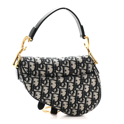Christian Dior Oblique Mini Saddle Bag Blue 3 of 10