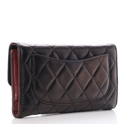 Chanel Lambskin Quilted Large Flap Wallet Black 3 of 10
